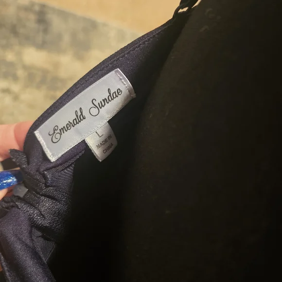 Emerald Sundae Navy Blue Layered Mini Dress - Picture 5 of 5